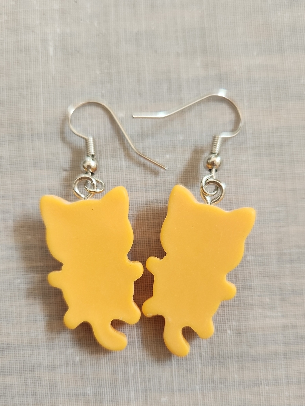 Orange Cat Dangle Earrings - Picture 3 of 7